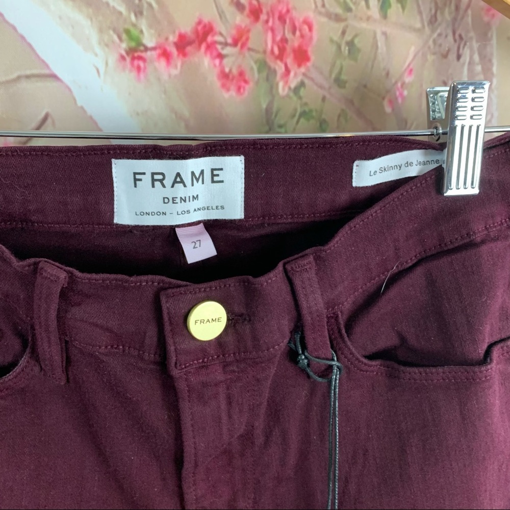 NEW FRAME Raw Hem Skinny Mahogany Jeans - Picture 9 of 9